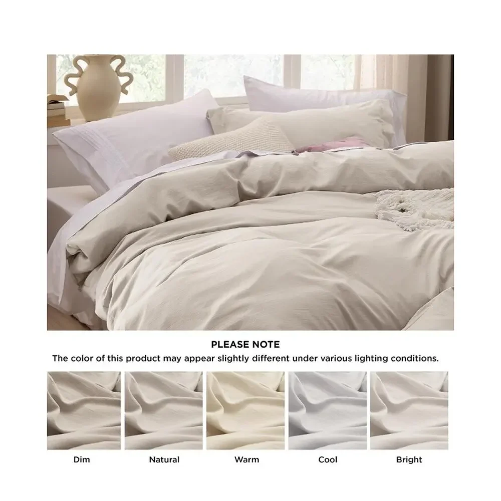 Bedsure Linen Duvet Cover King Size - Soft Brushed Microfiber Duvet Cover for 3